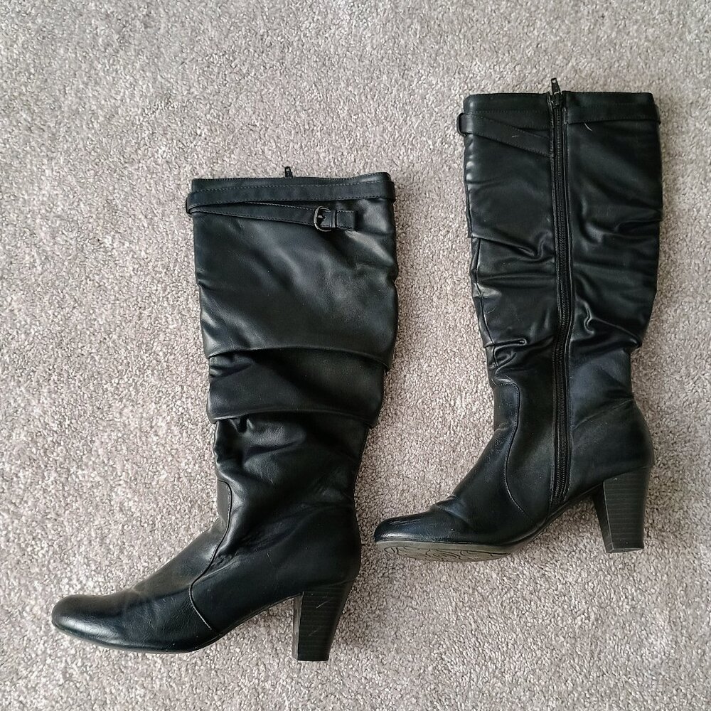 Beautiful Black Tall Heeled Boots